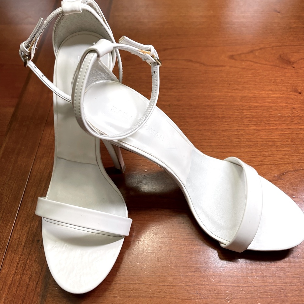 White Zara heels